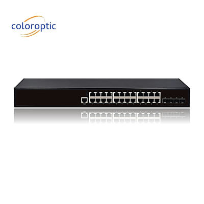 Katman 2 Akıllı POE Ethernet Değiştiricisi 24 Port 10/100/1000M 4GE SFP Portları ile