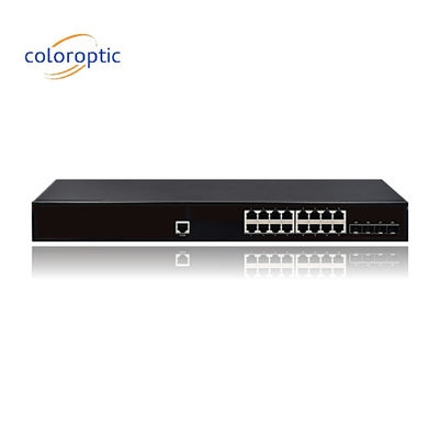 IEEE802.3 Katman 2 POE Switch 16 4GE SFP Portları 10/100/1000M 1 Konsol Otomatik MDI/MDIX