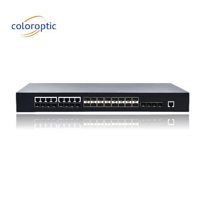 16 SFP 8 COMBO 4 10GE portları ile 2 katmanlı Poe anahtarları kablo hızı anahtarlamasını destekler