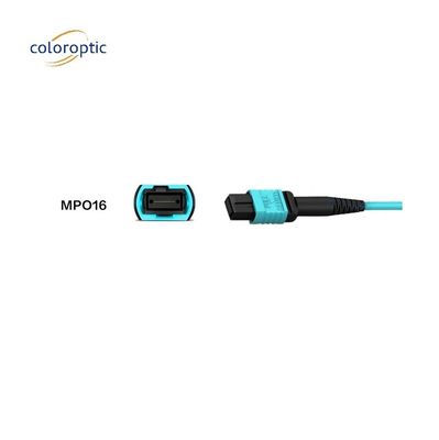 Fiber Grade G652D MPO Patch Cord With Aqua Jacket PC Connector Polishing