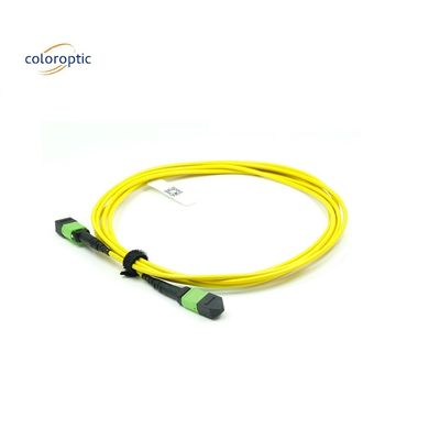 Verimli ağ için OM3 MPO Patch Cord 12 Core Aqua Fiber Optic Connector