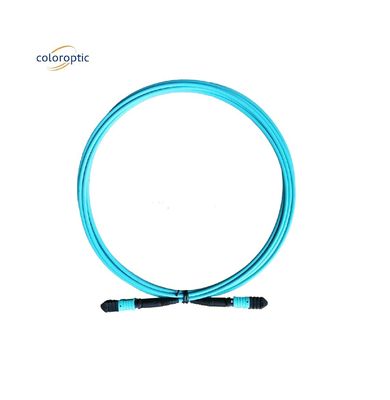 Fiber Grade G652D MPO Patch Cord With Aqua Jacket PC Connector Polishing