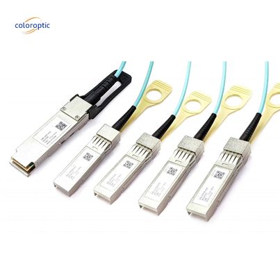 InfiniBand ve Ethernet Aktif Optik Kablo 100G QSFP28 4xSFP28 AOC'ye geçiş