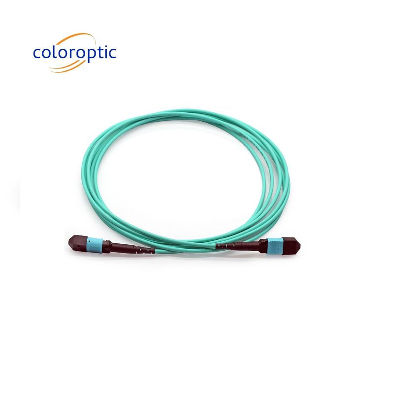 MTP MTP Kadın Kadın Fiber Optic Patch Cord OM3 100 / 400G PVC / LSZH