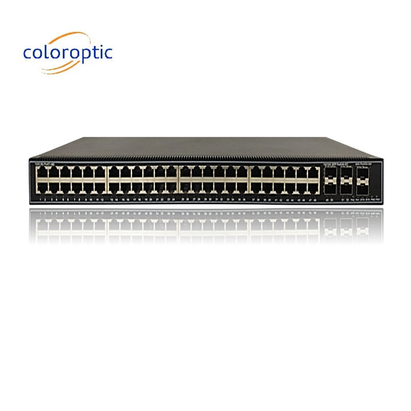 48 Port Gigabit Poe anahtarları QoS 10/100/1000M POE, 6*10GE SFP+ portları
