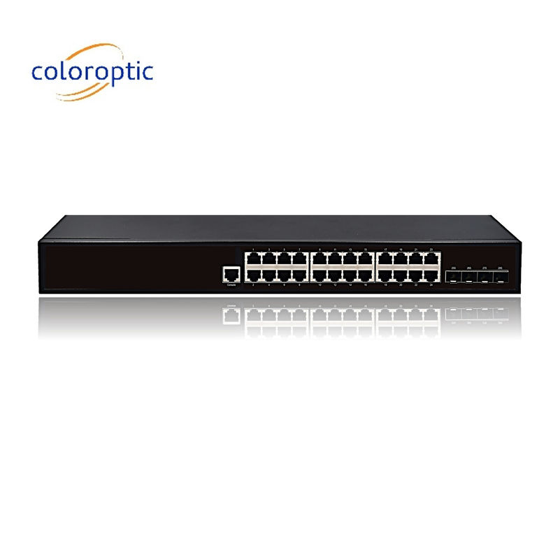 Katman 2 Akıllı POE Ethernet Değiştiricisi 24 Port 10/100/1000M 4GE SFP Portları ile