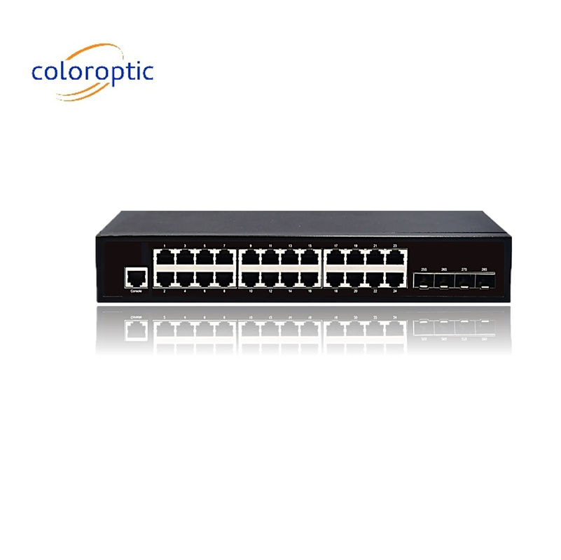 3 katman 24 port Core Network Switch 10/100/1000M 4*GE SFP Ethernet Uplink