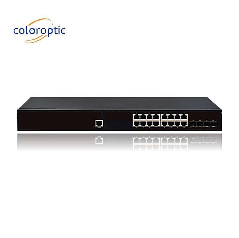 IEEE802.3 Katman 2 POE Switch 16 4GE SFP Portları 10/100/1000M 1 Konsol Otomatik MDI/MDIX