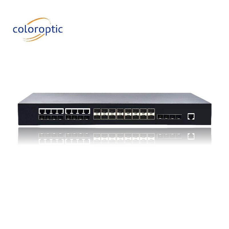 16 SFP 8 COMBO 4 10GE portları ile 2 katmanlı Poe anahtarları kablo hızı anahtarlamasını destekler