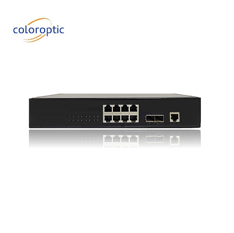 Etkili Poe Değiştiricileri 8 Port 10/100/1000M 2*GE SFP Ethernet Uplink 140W