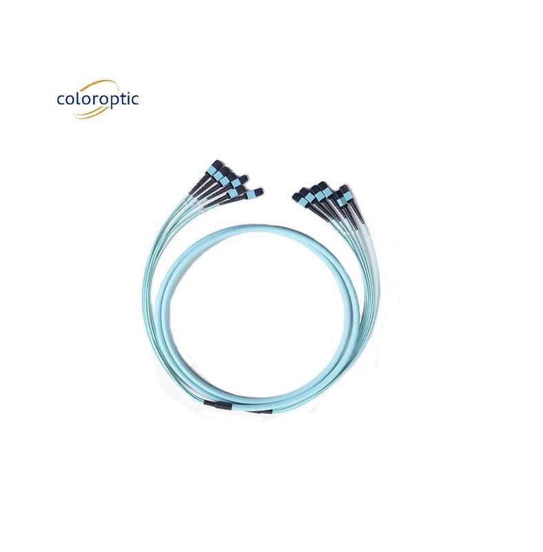 12 çekirdekli MPO Patch Cord Fiber Mode OM3 G652D 1000 kat daha dayanıklı