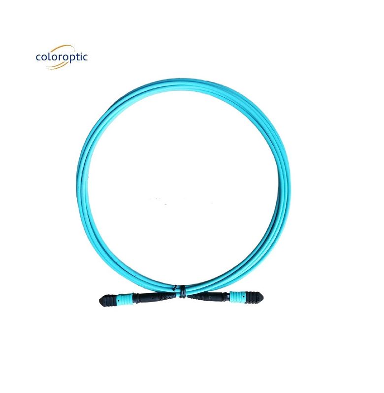 Fiber Grade G652D MPO Patch Cord With Aqua Jacket PC Connector Polishing