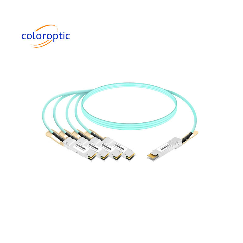 Alüminyum Alaşımı AOC DAC Kablosu Ethernet Bağlantıları İçin 40G QSFP+ 4 x10G SFP+